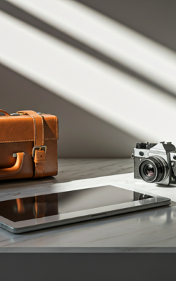 camera na mesa